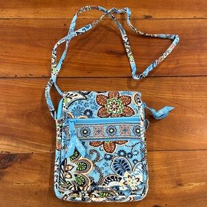 Vera Bradley Blue Floral Crossbody Bag - Quilted Pattern